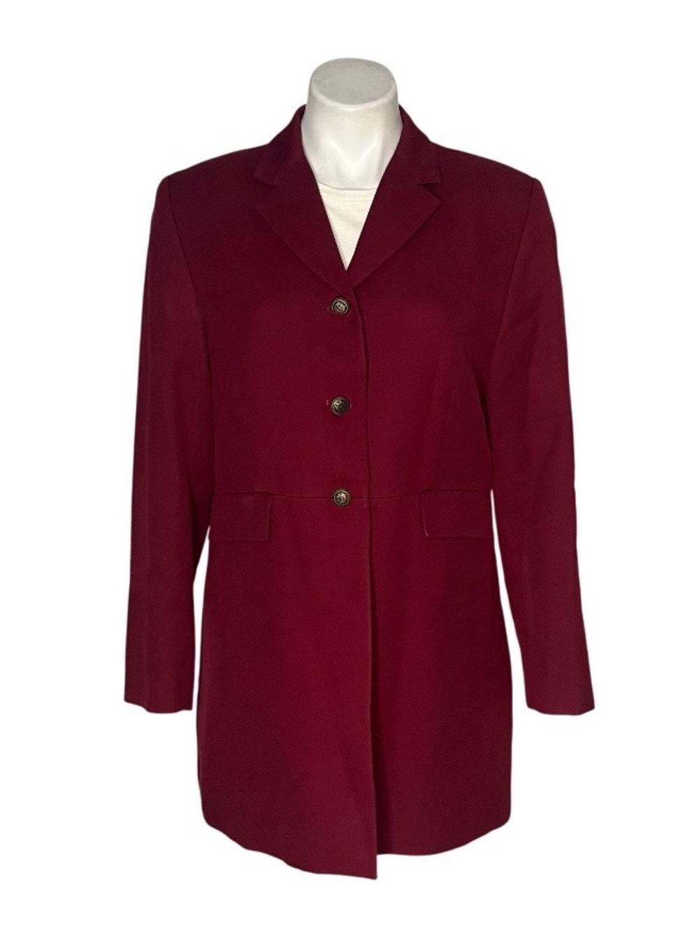 PENDLETON 100% Virgin Wool Blazer Jacket Longline Burgundy Women Size 12 VINTAGE